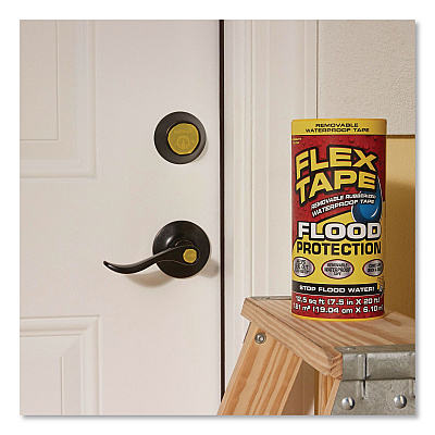 Flex Tape Removable Rubberized Waterproof Flood Protection Tape, 7.5" x 20 ft, Yellow, 3/Carton (RTSYELR0820)