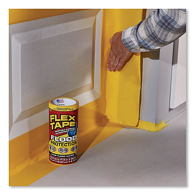 Flex Tape Removable Rubberized Waterproof Flood Protection Tape, 7.5" x 20 ft, Yellow, 3/Carton (RTSYELR0820)