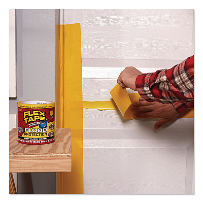 Flex Tape Removable Rubberized Waterproof Flood Protection Tape, 3.75" x 50 ft, Yellow, 4/Carton (RTSYELR0450)