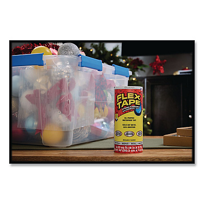 Flex Tape Strong Rubberized Waterproof Tape, 4" Core, 39 mil Thick, 8" x 5 ft, Clear, 4/Carton (TFSCLRR0805)
