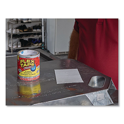 Flex Tape Strong Rubberized Waterproof Tape, 4" Core, 39 mil Thick, 8" x 5 ft, Gray, 4/Carton (TFSGRYR0805)