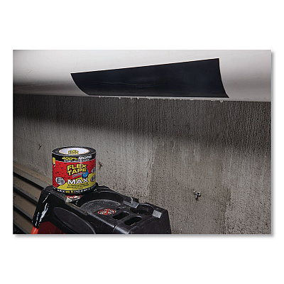 MAX Strong Rubberized Waterproof Tape, 4" Core, 39 mils Thick, 4" x 25 ft, Black, 3/Carton (TFSMAXBLK04)