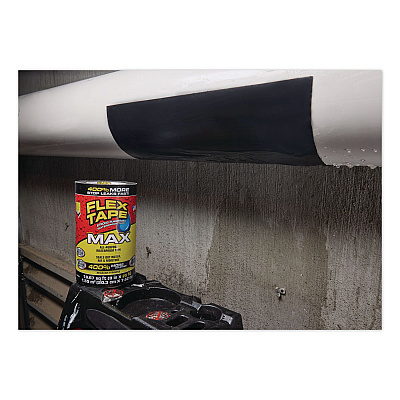 MAX Strong Rubberized Waterproof Tape, 4" Core, 39 mils Thick, 8" x 25 ft, Black, 3/Carton (TFSMAXBLK08)
