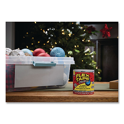 Flex Tape Strong Rubberized Waterproof Tape, 4" Core, 39 mil Thick, 12" x 10 ft, Gray, 4/Carton (TFSGRYR1210)
