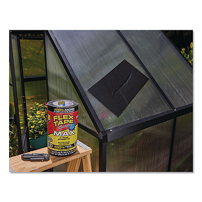 MAX Strong Rubberized Waterproof Tape, 4" Core, 39 mils Thick, 8" x 25 ft, Black, 3/Carton (TFSMAXBLK08)