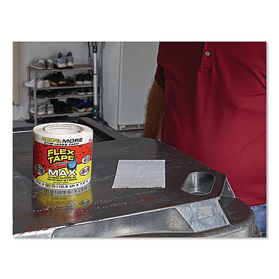 MAX Strong Rubberized Waterproof Tape, 4" Core, 39 mils Thick, 4" x 25 ft, White, 3/Carton (TFSMAXWHT04)