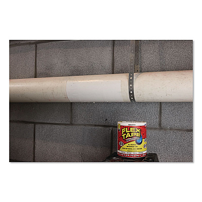 Flex Tape Strong Rubberized Waterproof Tape, 4" Core, 39 mil Thick, 4" x 5 ft, White, 4/Carton (TFSWHTR0405)