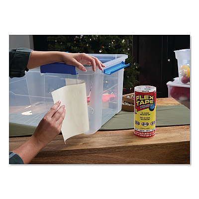 Flex Tape Strong Rubberized Waterproof Tape, 4" Core, 39 mil Thick, 8" x 5 ft, White, 4/Carton (TFSWHTR0805)