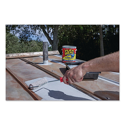 Flex Seal Liquid Rubber Sealant Coating Liquid, 1 gal Can, Dries Gray, 2/Carton (US855GRY012)