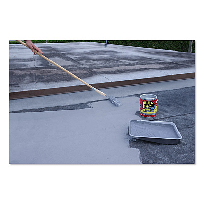 Flex Seal Liquid Rubber Sealant Coating Liquid, 1 gal Can, Dries Gray, 2/Carton (US855GRY012)
