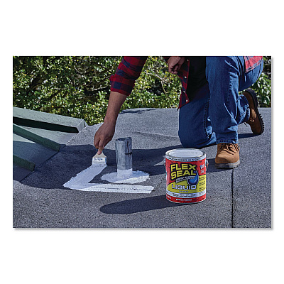 Flex Seal Liquid Rubber Sealant Coating Liquid, 1 gal Can, Dries White, 2/Carton (US855WHT012)