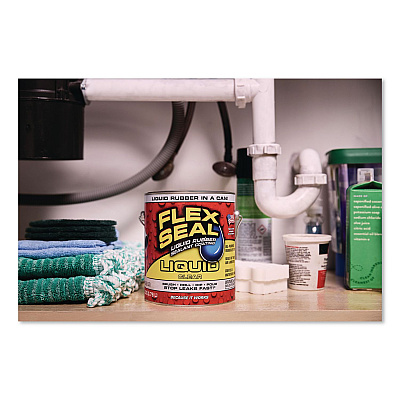 Flex Seal Liquid Rubber Sealant Coating Liquid, 1 gal Can, Dries Clear, 2/Carton (US855CLR012)
