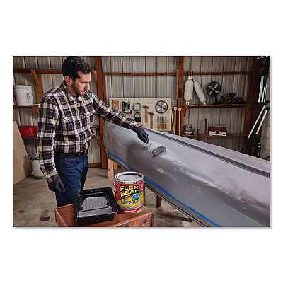 Flex Seal Liquid Rubber Sealant Coating Liquid, 1 gal Can, Dries Gray, 2/Carton (US855GRY012)