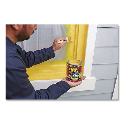 Flex Seal Liquid Flood Protection, 28 oz Can, Dries Yellow, 4/Carton (RLSYELR32)