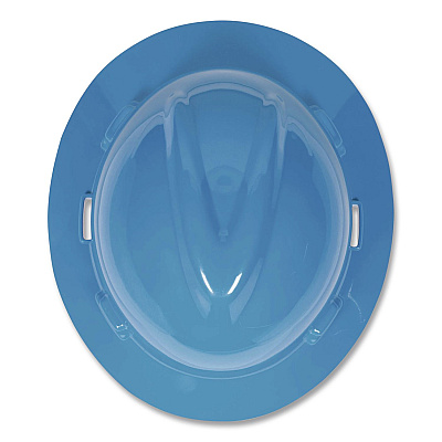 MSA V-Gard Hard Hats, Vented, Full Brim, Fas-Trac III Slide Lock Suspension, One Size Fits Most (6.5 to 8), Blue (10058320)