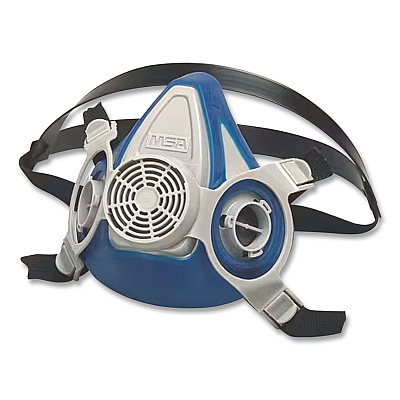 MSA Advantage 200 LS Respirator with Two-Piece Neckstrap, Medium, Blue (815692)