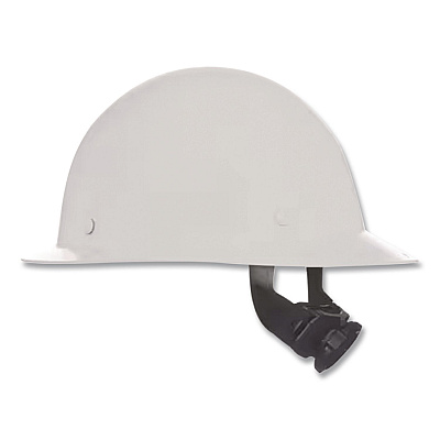 MSA Skullgard Protective Hard Hats, Full Brim, Fas-Trac III Ratchet Suspension, One Size Fits Most (6.5 to 8), White (475408)