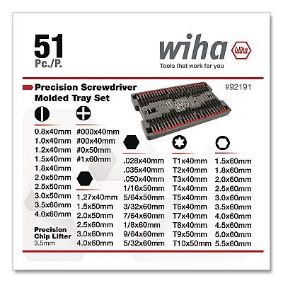 51-Piece Precision Screwdriver Tray Set (92191)