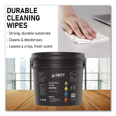 Surface Care Wipes, 1-Ply, 6 x 8, Fresh Scent, White, 800 Wipes/Bucket (GRI5RW1B)