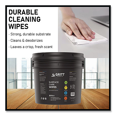 Surface Care Wipes, 1-Ply, 6 x 8, Fresh Scent, White, 800/Bucket, 4 Buckets/Carton (GRI5RW1BCS)