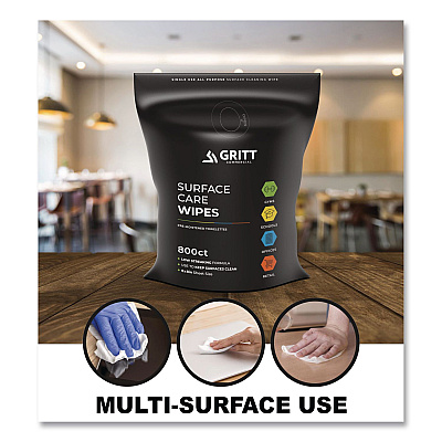 Surface Care Wipes, 1-Ply, 6 x 8, Fresh, White, 800/Pack, 4 Packs/Carton (GRI5RW4)