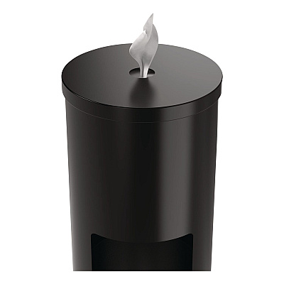 Floor Stand Wet Wipe Dispenser Station with 7 Gallon Built-In Trash Can, 13.1 x 13.1 x 36, Black (GRI509BLK)