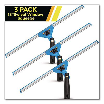 Swivel Window Squeegee with Quick Release, 18" Wide Blade, 3/Pack (GRI129183PK)