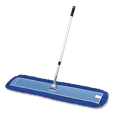 All-In-One Microfiber Dust Mop Set with Telescopic Handle, 60 x 5, Blue Microfiber Head, 40" to 72" Silver Aluminum Handle (GRI17460T)