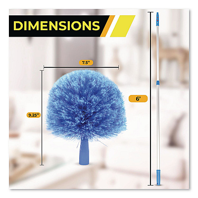 Cobweb/Corner Duster Brush with Telescopic Pole, 3 ft to 6 ft Handle (GRI1026F)