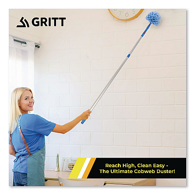 Cobweb/Corner Duster Brush with Telescopic Pole, 3 ft to 6 ft Handle, 3/Kit (GRI1026F3PK)