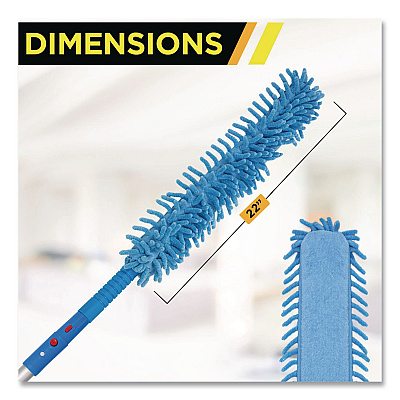 Flexible Wand Duster with Microfiber and Chenille Sleeve, 22" Length (GRI176)