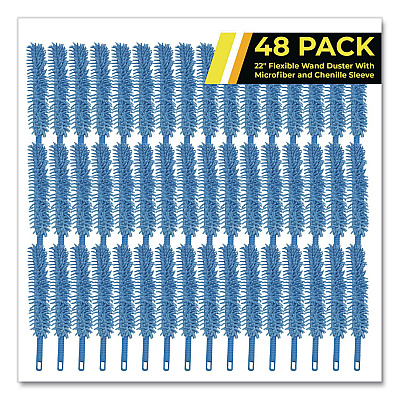 Flexible Wand Duster with Microfiber and Chenille Sleeve, 22" Length, 48/Carton (GRI17648PK)