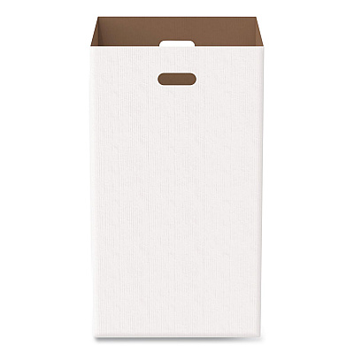 30 Gallon Corrugated Cardboard Trash Can and Recycling Container, White, 4/Carton (GRI52030G4)