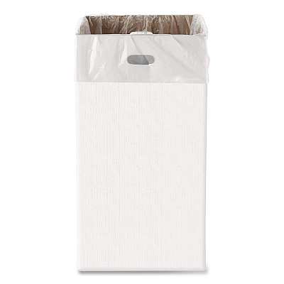 40 Gallon Corrugated Cardboard Trash Can and Recycling Container, White, 10/Carton (GRI52040G10)