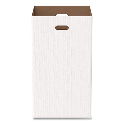 40 Gallon Corrugated Cardboard Trash Can and Recycling Container, White, 10/Carton (GRI52040G10)