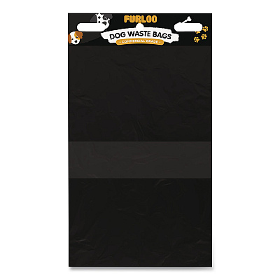 Pet Waste Station Header Heavy-Duty Leak-Resistant Dog Waste Refill Bags, Open-Face, 8.5" x 13.4", Black, 1000 Bags/Carton (FLO2110)