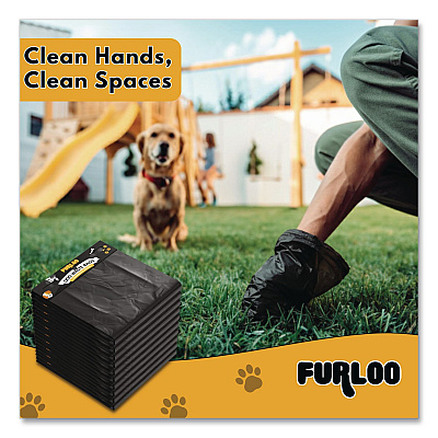 Pet Waste Station Header Heavy-Duty Leak-Resistant Dog Waste Refill Bags, Open-Face, 8.5" x 13.4", Black, 1000 Bags/Carton (FLO2110)
