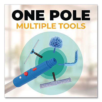 Pro Window Washing Kit with Swivel Squeegee and 6 ft Telescopic Pole, 14" Wide Blade (GRI1306F14)