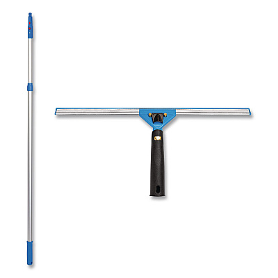 Pro Window Washing Kit with Swivel Squeegee and 6 ft Telescopic Pole, 18" Wide Blade, 3/Kit (GRI1306F183P)