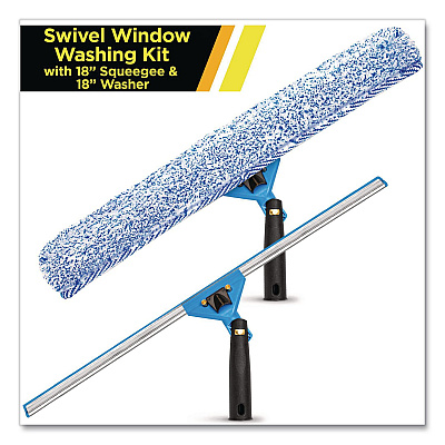 Swivel Window Washing Kit with Squeegee and Washer, 18" Wide (GRI13618)