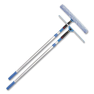 Pro Window Washing Kit with Squeegee, Washer and 6 ft Telescopic Pole, 18" Wide Blade (GRI1376F18)