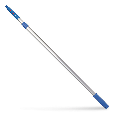 6 ft Telescopic Aluminum Extension Pole with Click/Lock Adapter Cone, 3.5 ft to 6 ft, Blue/Silver (GRI1066F)