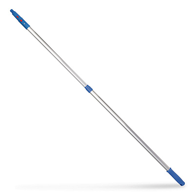 6 ft Telescopic Aluminum Extension Pole with Click/Lock Adapter Cone, 3.5 ft to 6 ft, Blue/Silver (GRI1066F)