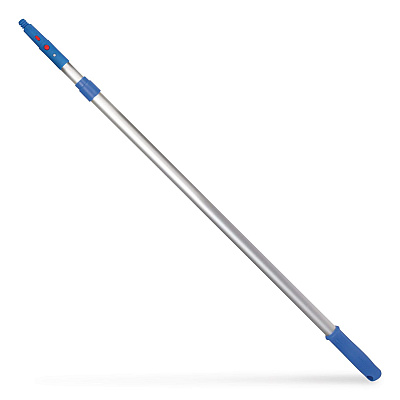 6 ft Telescopic Aluminum Extension Pole with Click/Lock Adapter Cone, 3.5 ft to 6 ft, Blue/Silver, 12/Carton (GRI1066F12PK)