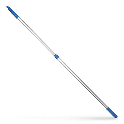 6 ft Telescopic Aluminum Extension Pole with Click/Lock Adapter Cone, 3.5 ft to 6 ft, Blue/Silver, 12/Carton (GRI1066F12PK)