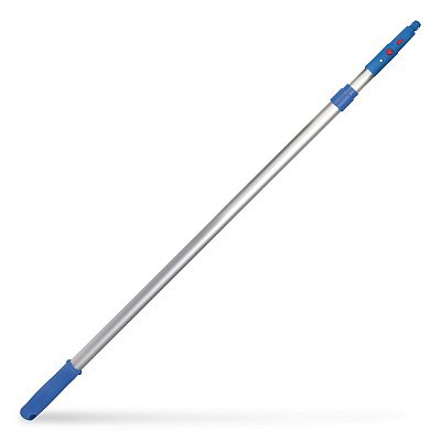6 ft Telescopic Aluminum Extension Pole with Click/Lock Adapter Cone, 3.5 ft to 6 ft, Blue/Silver, 12/Carton (GRI1066F12PK)