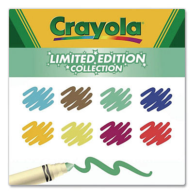 Crayola Ultra-Clean Washable Markers, Limited Edition Collection, Broad Bullet Tips, Assorted Colors, 8/Box (587746)