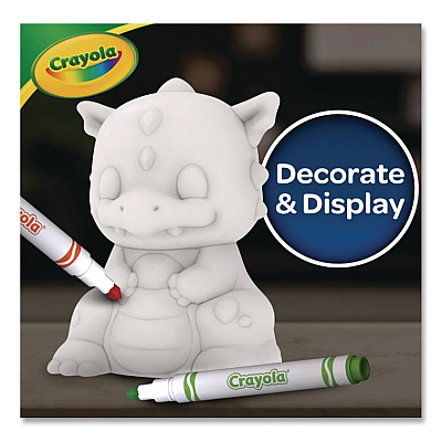 Crayola Light Ups Recolorable Dragon with (3) Ultra-Clean Washable Markers, Ages 4 and Up, 4 Pieces (747635)