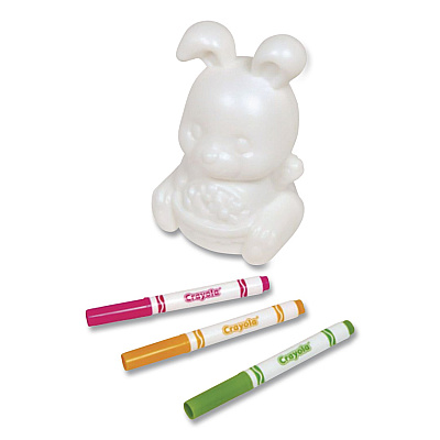 Crayola Light Ups Recolorable Bunny with (3) Ultra-Clean Washable Markers, Ages 4 and Up, 4 Pieces (747643)