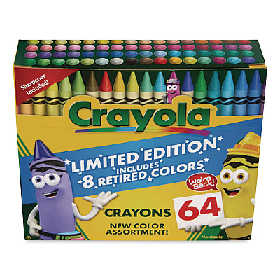 Crayola Limited Edition Collection Crayons, Regular Size, 64 Assorted Colors, 64/Box (523021)